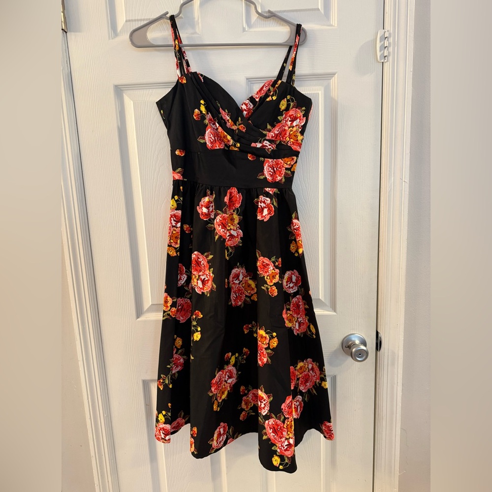 Stop Staring Orange Pink Sundress Sweetheart Midi